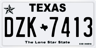 TX license plate DZK7413