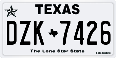 TX license plate DZK7426