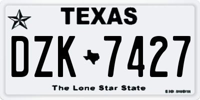 TX license plate DZK7427