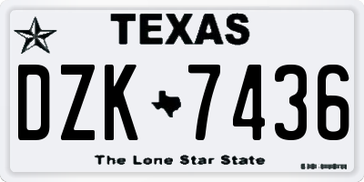 TX license plate DZK7436