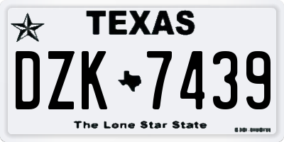 TX license plate DZK7439
