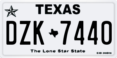 TX license plate DZK7440