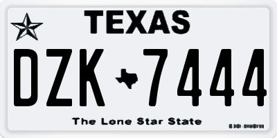 TX license plate DZK7444