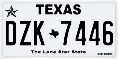 TX license plate DZK7446
