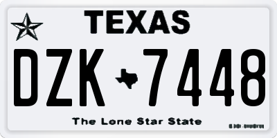 TX license plate DZK7448
