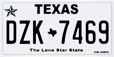 TX license plate DZK7469