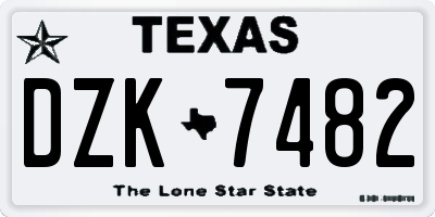 TX license plate DZK7482
