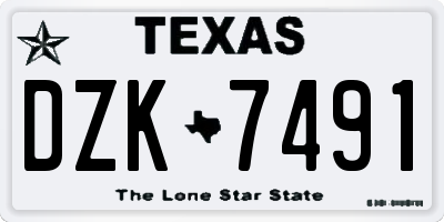 TX license plate DZK7491