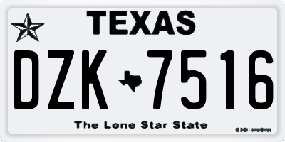 TX license plate DZK7516