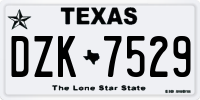 TX license plate DZK7529