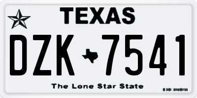 TX license plate DZK7541