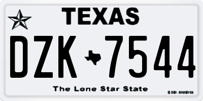 TX license plate DZK7544