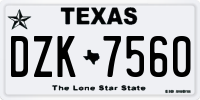 TX license plate DZK7560
