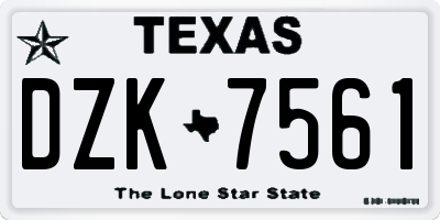 TX license plate DZK7561