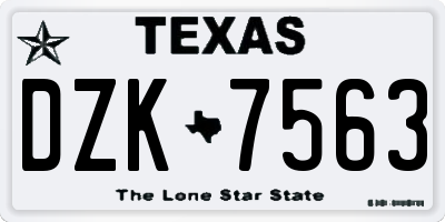 TX license plate DZK7563