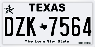 TX license plate DZK7564