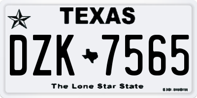 TX license plate DZK7565