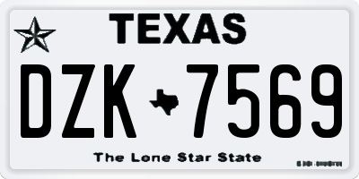 TX license plate DZK7569