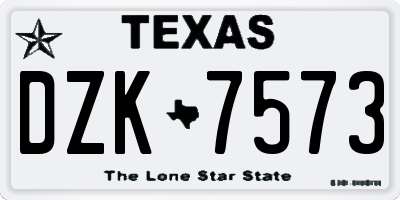 TX license plate DZK7573