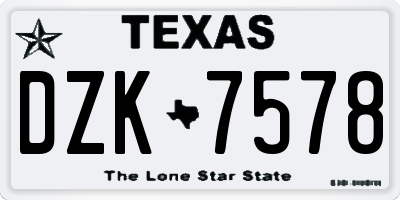 TX license plate DZK7578