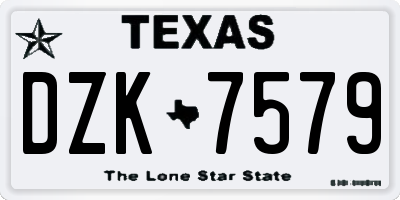 TX license plate DZK7579