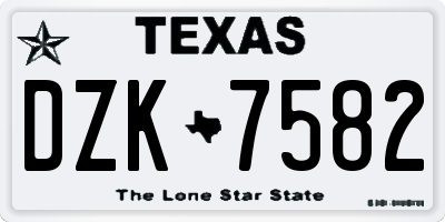 TX license plate DZK7582