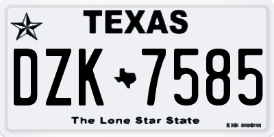 TX license plate DZK7585