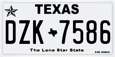 TX license plate DZK7586