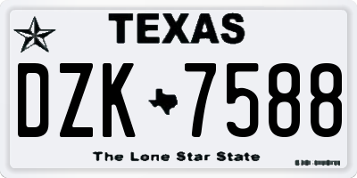 TX license plate DZK7588