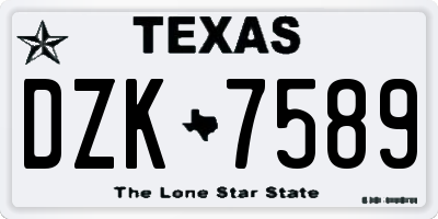TX license plate DZK7589
