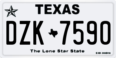 TX license plate DZK7590
