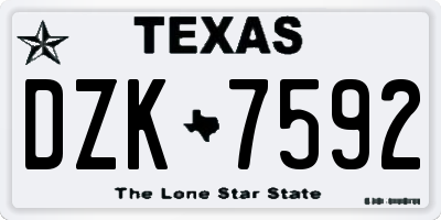 TX license plate DZK7592