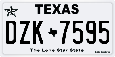 TX license plate DZK7595