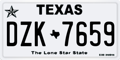 TX license plate DZK7659