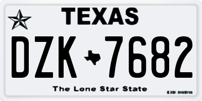 TX license plate DZK7682