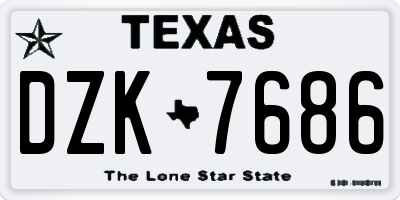 TX license plate DZK7686