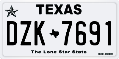 TX license plate DZK7691