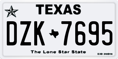 TX license plate DZK7695