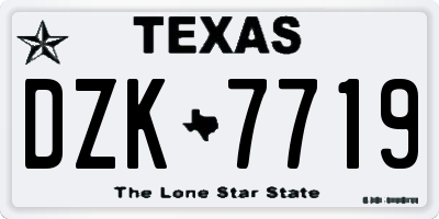 TX license plate DZK7719