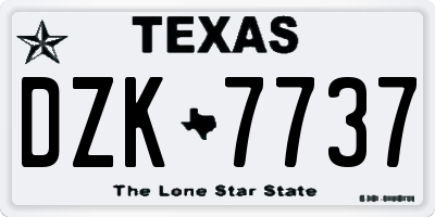 TX license plate DZK7737