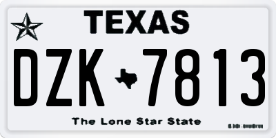 TX license plate DZK7813