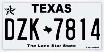 TX license plate DZK7814