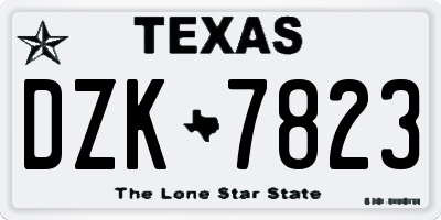 TX license plate DZK7823