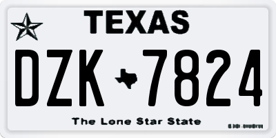 TX license plate DZK7824