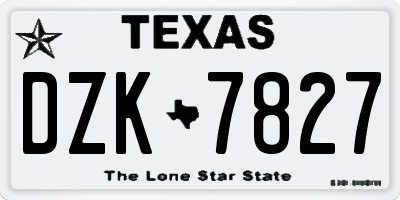 TX license plate DZK7827