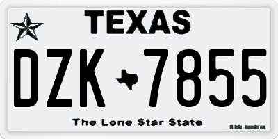 TX license plate DZK7855