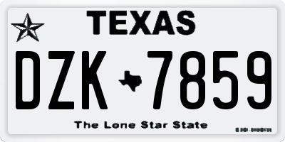 TX license plate DZK7859