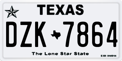 TX license plate DZK7864