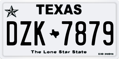 TX license plate DZK7879