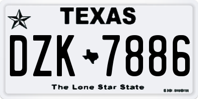 TX license plate DZK7886